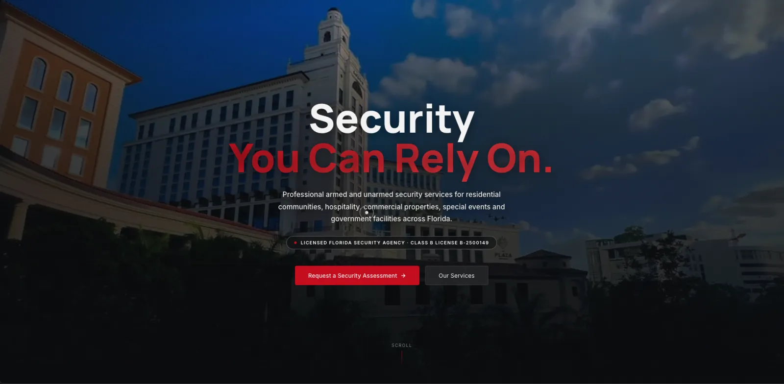 Sitio web de Federal Tactics: «Security You Can Rely On.»