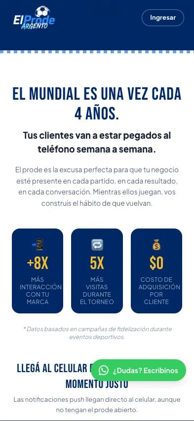 El Prode Argento en el celular